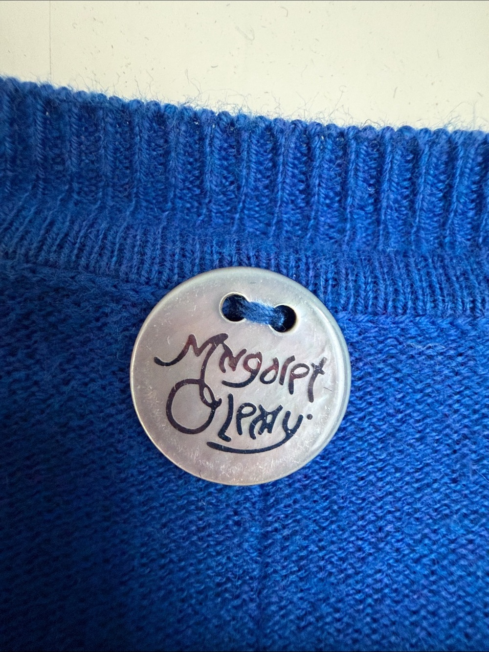 Margaret O’Leary XS Cobalt Blue Lightweight Crewneck Sweater - Picture 2 of 5